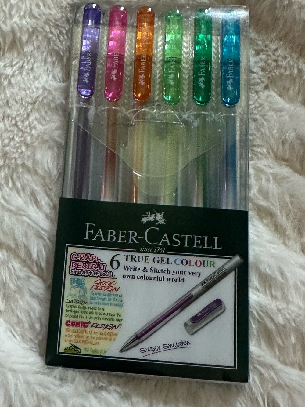 Faber-Castell 6 True Gel Colour Pens - Multicolor